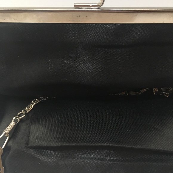 Black Sequin Clutch with Chain - Picture 3 of 3